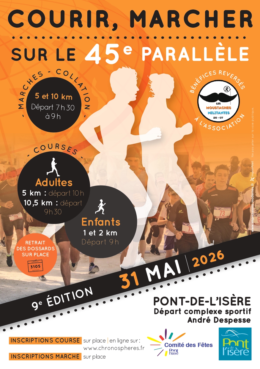 Lire la suite à propos de l’article courir sur le 45éme parallèle